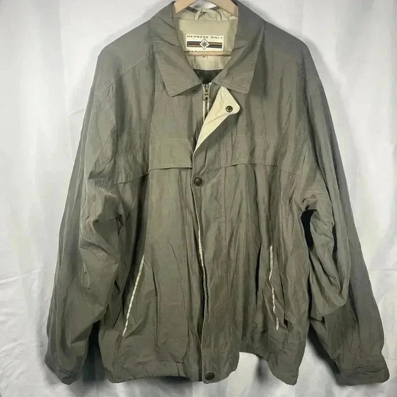 Members Only jacket vintage mens size XXL olive full zip outdoor casual - Picture 1 of 6